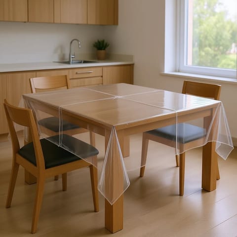 Clear Plastic Table Cover 46 X 110 Inch Disposable Rectangle Tablecloth