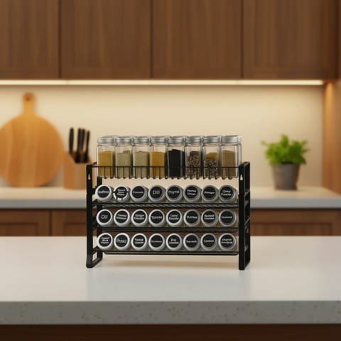4 Tier Spice Rack Organizer 18x11 In Kitchen Cabinet Countertop Seasoning
