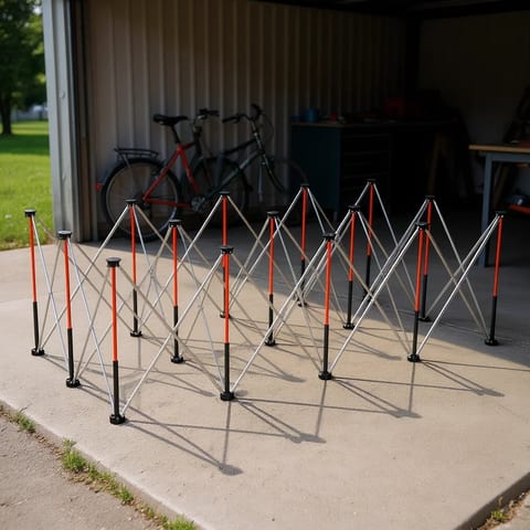 Portable Folding Workstand 8.05 X 4.13ft Metal 6000lbs Capacity Collapsible for