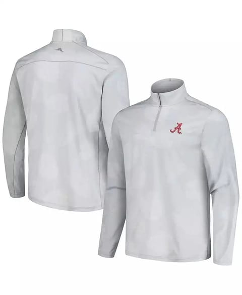 Men's Wisconsin Badgers Delray Frond Island Zone Half-Zip Jacket   Tommy Bahama