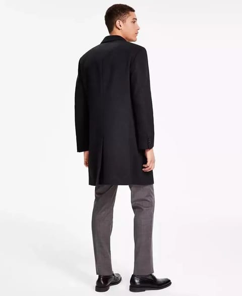Men's Classic-Fit Solid Overcoats   KCR