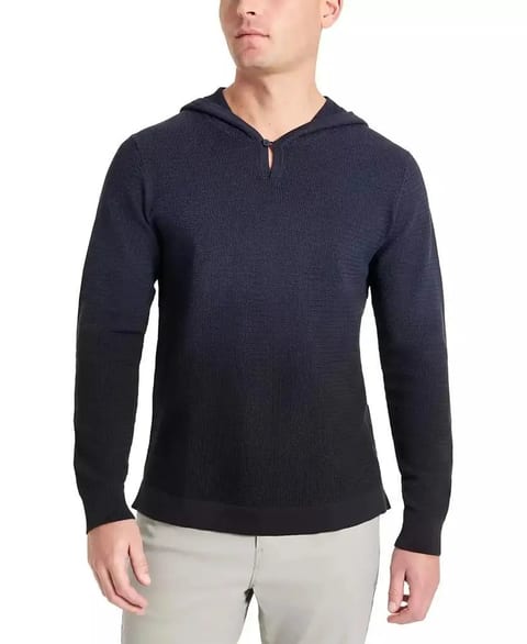 Men's 4-Way Stretch Die-Dyed Hooded Sweater   Kenneth Cole   Model OUT-4332332