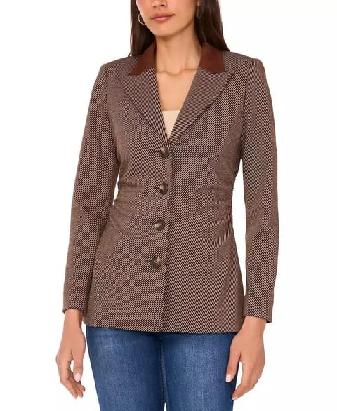 Women's Long Sleeve Button-Down Jacket   Vince Camuto