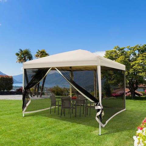 210D Oxford 10' X 10' Instant Screen Room Pop up Tent Height Adjustable Carry