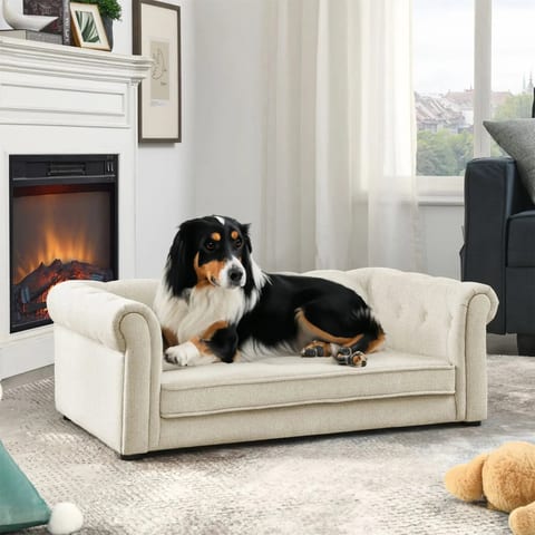 Elegant Modern Dog Sofa Bed Rectangle Comfortable Pet Couch for Medium to Large