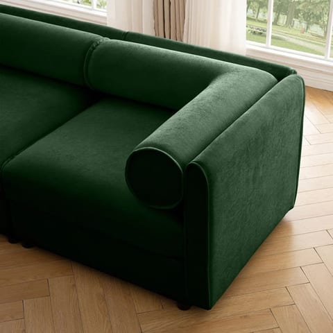 Modern 2-Seater Green Chenille Loveseat Hidden Storage Space Stylish Storage