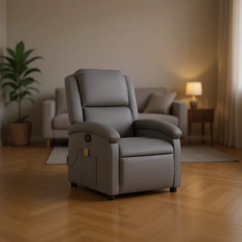 Gray Massage Recliner Chair Full Body Massage Plug-In Home Use Wireless Remote