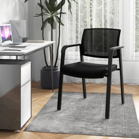 Set of 2 Stackable Padded Seat Reception Room Chairs for Waiting Rooms