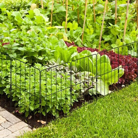 25 Pack Black Rustproof Decorative Garden Fence Set for Dog & Flower Bed