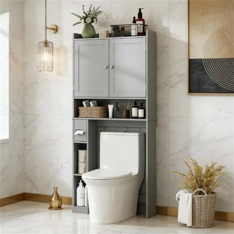 Gray Bathroom Storage Cabinet Furniture Accessory