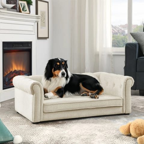 Elegant Modern Stylish D Rectangular Pet Bed Comfortable Elevated Dog Sofa for