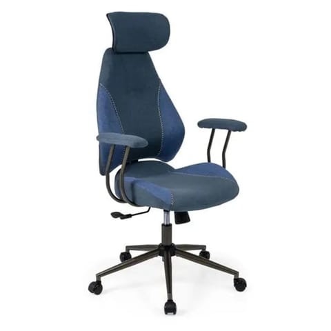 Ergonomic High Back Desk Chair Blue Color Blocking Office Chair with 2D