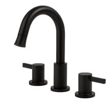 8 Inch Matte Black Widespread Bathroom Faucet 2 Handle 3-Hole Design with 360