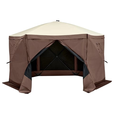 Single Layer Pop-Up Gazebo Tent 6-Sided Screen Canopy 12.5x1 with Removable