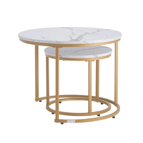 Handmade Nesting Coffee Table Set of 2 23.6 in Vintage End Side Tables Night