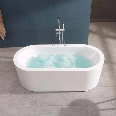 Popular Freestanding Acrylic Massage Bathtub Air Jet Whirlpool Bathtubs Indoor
