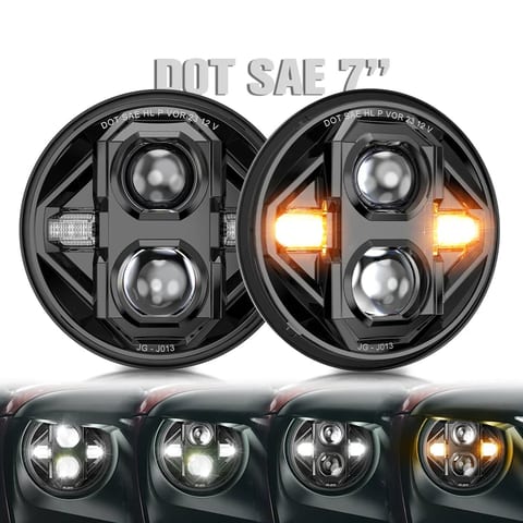DOT Approved Waterproof IP68 Car Led Headlight High Beam 50w Low Beam 30w Angel