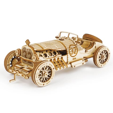 Robotime Rokr DIY Wood Crafts MC401 V8 Grand Prix Car Model Kit 3D Wooden