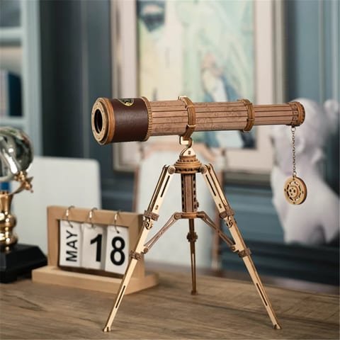 CPC Certificated Robotime Gift Kit Monocular Telescope DIY Crafts 3d Wooden