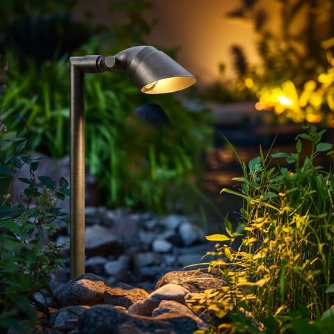 USA Warehouse LT2414 Die-cast Brass Path Light Fixture with Antique Bronze
