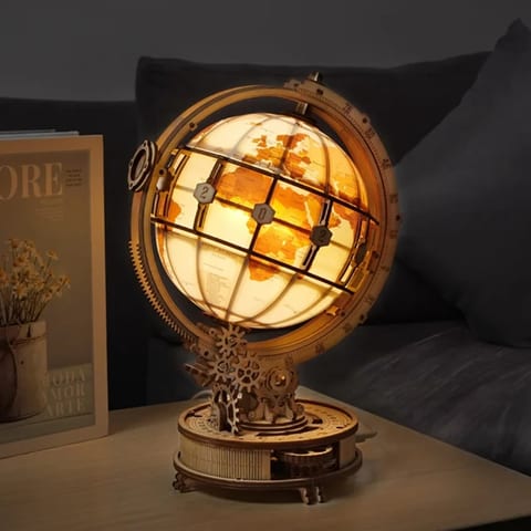Robotime Rokr CPC Certificated Toys ST003 Luminous Globe 3D Wooden Puzzles for