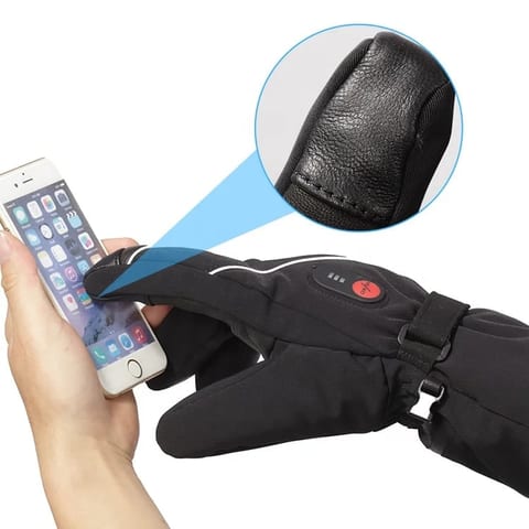 OEM Men Women Winter Outdoor Sports Rechargeable Battery Black Ski Heated Gloves