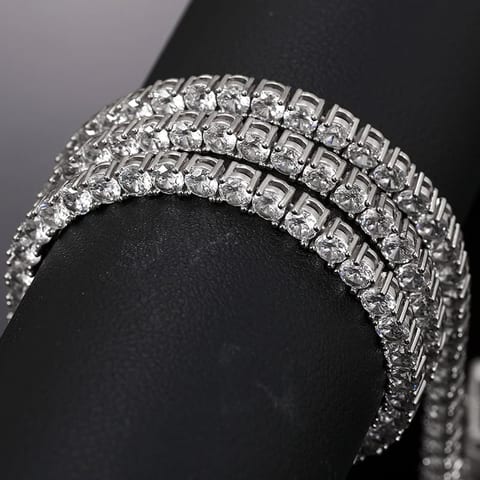 USA Warehouse 4mm 925 Sterling Silver VVS Moissanite Diamond Clustered Tennis