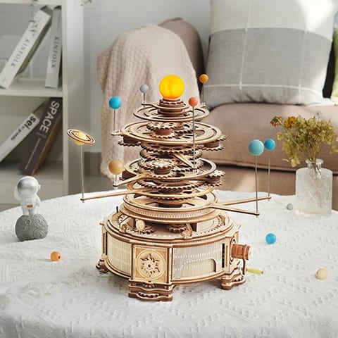 Robotime Rokr DIY Educational Toys ST001 Mechanical Orrery Model Kit 3D Wooden