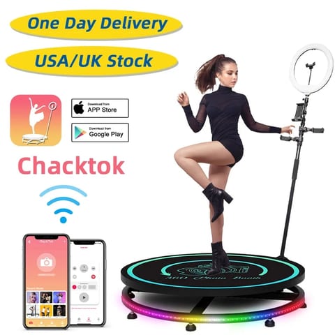 ChackTok USA EU Stock 80 100cm Photobooth Props Slow Motion Portable 360 Photo