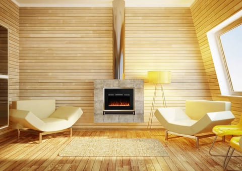 Luxstar 36-Inch Indoor Electric Fireplace Heater 1500W Recessed Wall Remote