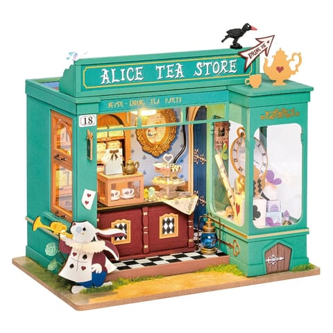 Robotime Rolife Toys Gifts Wood Crafts DG156 Alice's Tea Store DIY Miniature