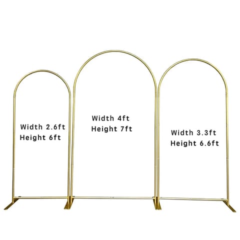 Aluminum Alloy Balloon Flower Gold Arch Backdrop Stand for Wedding Birthday