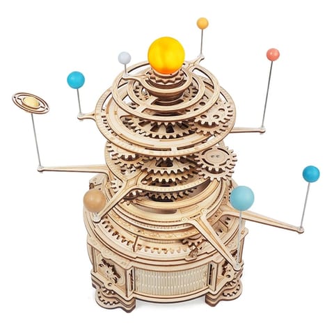 Robotime Rokr DIY Assemble Toys ST001 Mechanical Orrery Model Kit 3D Wooden