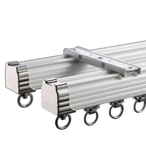 ZSHINE Curtain Double Tracks with Valance Rod Curtain Rail Track Heavy-Duty
