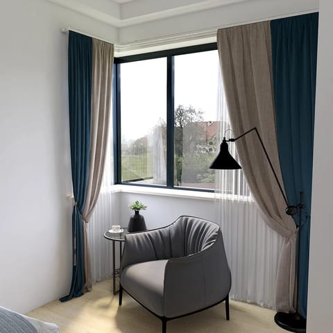 ZSHINE Curtain Double Tracks with Valance Rod Curtain Rail Track Heavy-Duty