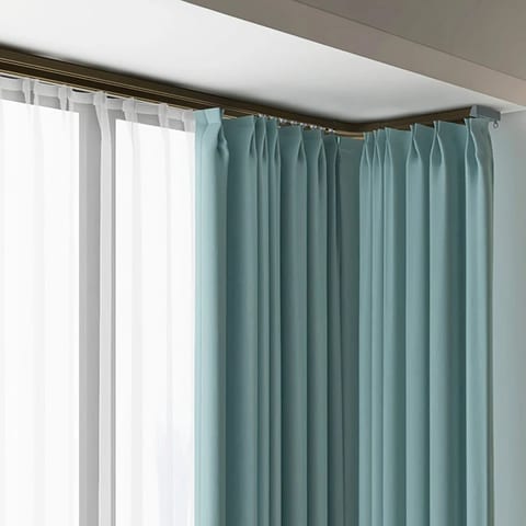 ZSHINE Curtain Rail Track Ceiling or Wall Mounting Heavy-Duty Curtain Rails for