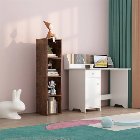 YQ FOREVER New Design Four Story Bookshelf Wooden Cabinet Bookcases Furniture