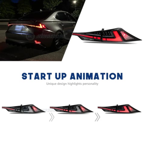 HCMOTIONZ RGB Tail Lights DRL Start up Animation IS250 300 350 300h 200t F Rear
