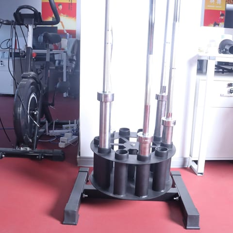 Rotating Circular Barbell Rack 10-Bar Storage, 50mm Diameter Compatible, Home &