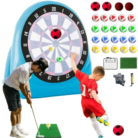 6ft Inflatable Football Dart Board Sticky Soccer Balls Kicking Shooting Target