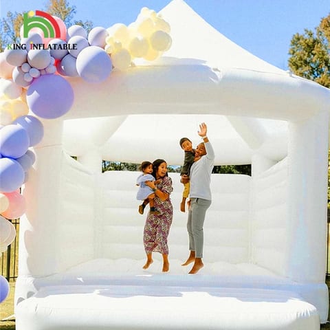 Outdoor Camping Party White Bouncy Castle Inflatable Bounce House for Wedding