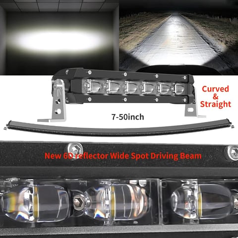 Super Slim Single Row 6000K Traffic Advisor LED Strobe Light Bar 100W Power for
