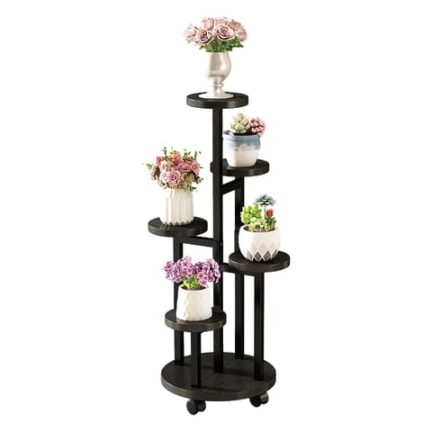 YQ FOREVER Indoor Rack Tiered Plant Multiple Display Rack Balcony Living Brown