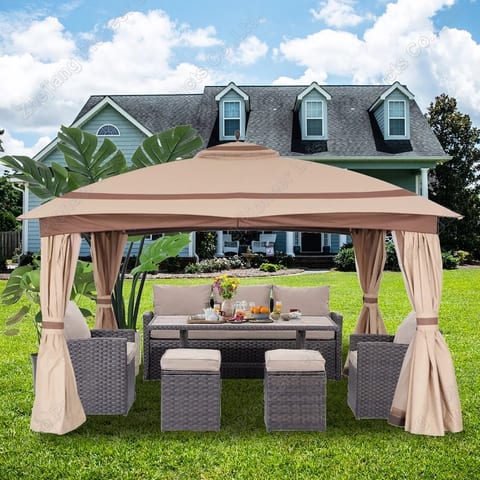 1 Piece MOQ Outdoor Gazebo Sun Resistant Waterproof Dome Top 11x13 Ft. Patio