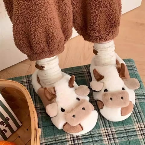 XIXITIAO Cute Warm Home Slippers for Women&Girls Soft Plush Non-Slip Sole