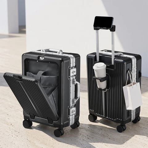 2026 US Warehouse 20 24 Inch Zipperless Aluminum Frame PC Suitcase Luggage High