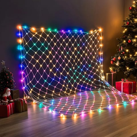 Outdoor Christmas Net Lights,12FT X 5FT LED String Light,Connectable Light,Plug