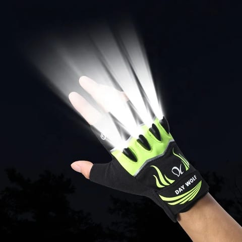 Outdoor Car Dark Night Repair Finger Fly LED Fishing Glove Fingerless