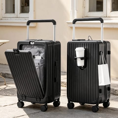 RTS US Warehouse Hard Shell Trolley Suitcases Lightweight Front Opening 20