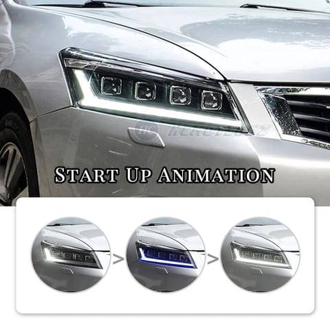 HCMOTIONZ Car Front Lamps Assembly Accessories 2008-2012 DRL Start up Animation